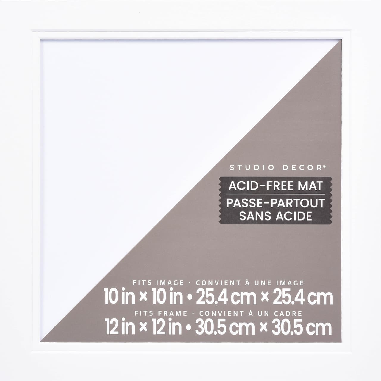 12" x 12" Brazilian White Double Mat by Studio Décor®, 10" x 10" Opening Size